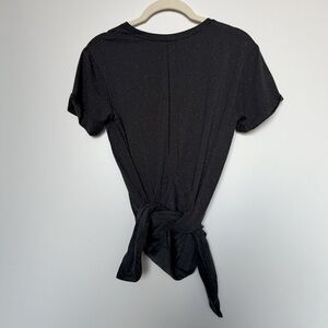 Lululemon Open Up Tie Back Tee black and white
